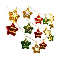 Corda De Luzes De Natal Em Forma De Bastão De Doces, Papai Noel, Boneco De Neve, Decoração De Árvore