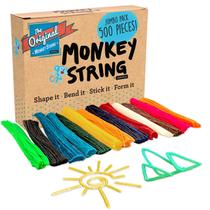 Corda de macaco da The Original Monkey Noodle Pacote Jumbo de 500 peças Brinquedos sensoriais Fidget para crianças com necessidades exclusivas Promove a criatividade, o foco e a diversão Faça qualquer coisa em 2D ou 3D (13 cores)