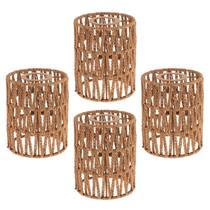 Corda de papel tecida à mão com abajur pendente de 12 cm de diâmetro (pacote com 4)