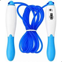 Corda de Pular Ajustável com Contador de Giros 2,6m Exercícios Fitness Academia e Treino Funcional Cor:Branco