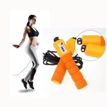 Corda de Pular Fitness Laranja com Contador Leve, Ajustável e Prática para Treinos!