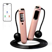 Corda de pular inteligente sem corda com contador LCD rosa
