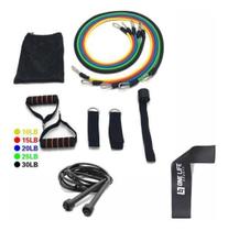 Corda De Pular + Mini Band + Kit Extensores Elásticos