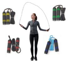 Corda De Pular Profissional Ajustável Jump Rope Fitness Esporte Com Mola