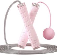Corda de pular sem fio para mulheres, corda de pular ajustável de 9,85 pés com rolamentos de esferas, corda de pular cabo para exercícios, treino, fitness, treinamento de resistência