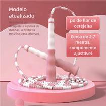 Corda de Salto Macia Segmentada - 2,7m Ajustável Equipamento Esportivo Cor:RosaQuantidade:2 pcs