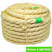 Corda De Sisal 10mm 5 Metros Rasada Arranhador Para Gatos Artesanato Em Geral Acabamento Fino Construção