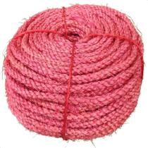 Corda de sisal 25 metros 6,5mm cor rosa artesanato