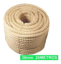Corda De Sisal 38mm 20 Metros Reforçada Decoração Exercício
