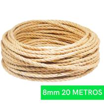 Corda De Sisal 8mm 20mts Rasada Arranhador Gato E Artesanato Em Geral
