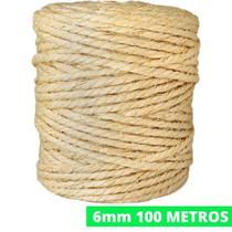 Corda De Sisal Natural 6mm 100 Metros Arranhador Para Gatos Artesanatos Decoração Alças Tags Corda De Sisal Natural 6mm 100 Metros Arranhador Para Gatos Artesanatos Decoração Alças Tags