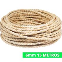 Corda De Sisal Natural 6mm 15 Metros Arranhador Para Gatos Artesanatos Alças Tags