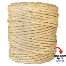 Corda De Sisal Natural 6mm Rolo Aprox. 134mts Arranhador E Artesanato Em Geral