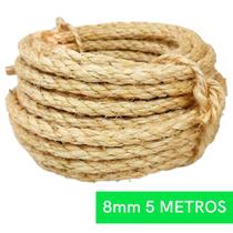 Corda De Sisal Natural 8mm 5 Mts Rasada Arranhador Para Gatos E Artesanato Em Geral Corda De Sisal Natural 8mm 5 Mts Rasada Arranhador Para Gatos E Artesanato Em Geral