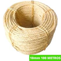 Corda De Sisal Natural Rolo 10mm 100 Metros Rasada Arranhador Para Gatos Artesanato Em Geral Acabamento Fino Construção