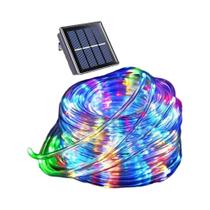 Corda De Tubo Solar Luz De Fadas 200/100/50LED Decoração De Natal Ao Ar Livre Para Jardim, Cerca,