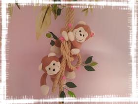 Corda Decorativa para Quarto Menina Safari com macaquinhos - Quiosque Artigos Infantis