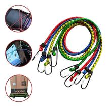 Corda Elástica Gancho Metal 1,2 M Bagageiro Moto Bike Kit 4