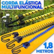 Corda Elástica Grossa 10mm Resistente 1,8Mts Multifuncional Bagageiro Moto Bike Carro Multiuso
