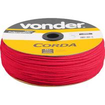 Corda multifilamentada trançada 3mmx625m 2,7kg vermelha polipropileno carretel - Vonder Corda multifilamentada trançada 3mmx625m 2,7kg vermelha polipropileno carretel - Vonder