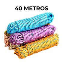 Corda para Varal de Nylon Trançado Grossa 5mm e Resistente 10m 20m 30m 40m Metros Reforçada para Quintal Lavanderia Teto