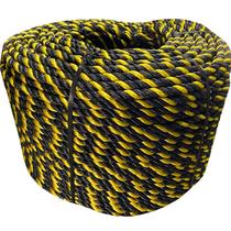 Corda Polietileno Torcida 12mm Amarelo/Preto 100m Plasmodia