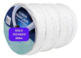 Corda Pp Trançada Virgem Seda 4mm Multiuso Amarração Construção Civil Artesanato 400m