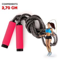 Corda Pular Resistente Exercício Malhação Fitness c/ 2,70 cm - Zein