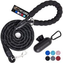 Corda reflexiva pesada Dog Leash Gorilla Grip preta