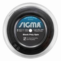 Corda Sigma Black Poly Spin 16 1.30mm Poliéster Pentagonal - Rolo com 200m