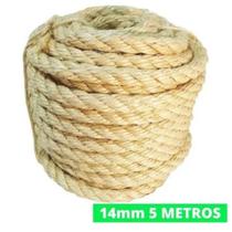 Corda Sisal 14mm 5 Metros Rasada Arranhador D Gato Decoração