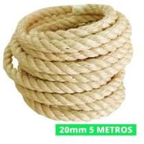 Corda Sisal 20mm 5 Metros Naval Rasada Decoração Artesatos