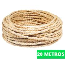 Corda Sisal 5mm 20 Metros Rasada Arranhador Gatos Artesanato