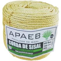 Corda Sisal 6mm 220 Metros Rasada Arranhador Gato Artesanato