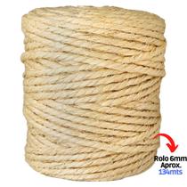 Corda Sisal 6mm Rolo 134 Metros Arranhador Gato Artesanato - Apaeb