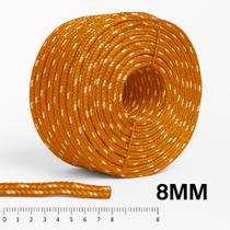 Corda Trançada Poliéster 8mm 60 m Laranja e branco Náutica, Construção e Camping Corda Trançada Poliéster 8mm 60 m Laranja e branco Náutica, Construção e Camping