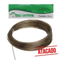 Corda Varal De Aço Revestido Em Pvc Resistente 10 Pcts 15M