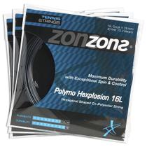 Corda Zons Hexplosion 16L 1.28mm Preta - Set Individual - Pack com 03 Unidades