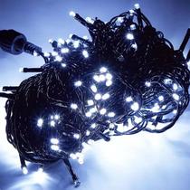 Cordão 100 Lâmpadas Led Branco 20 Strobos Warm 10M Bivolt