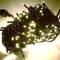 Cordão 100 Lâmpadas Led Warm Com 20 Strobos Warm 10M Bivolt