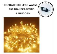 Cordão 1000 LEDS Warm fio transparente 8 funções Uso externo IP44 32011