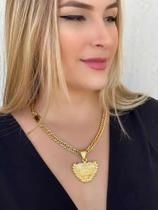 Cordão 10mm Grumet Feminino + Pingente Banhado A Ouro 18k Cordão 10mm Grumet Feminino + Pingente Banhado A Ouro 18k