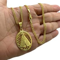 Cordão 2mm Grumet + Pingente Nossa Senhora - Banhado a ouro Cordão 2mm Grumet + Pingente Nossa Senhora - Banhado a ouro