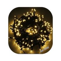 Cordão 300 Led Fixo Prova D'água 30 Metros Bivolt 31v Uso Externo Natal Branco Quente