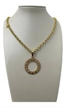 Cordão 3mm Português Feminino + Pingente Banhado A Ouro 18k Cordão 3mm Português Feminino + Pingente Banhado A Ouro 18k