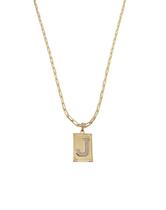 Cordão 50Cm Masculino Feminino Pingente Letra J Banhado Ouro