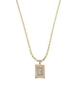 Cordão 50Cm Masculino Feminino Pingente Letra Q Banhado Ouro