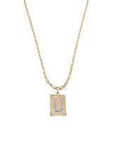 Cordão 50Cm Masculino Feminino Pingente Letra U Banhado Ouro