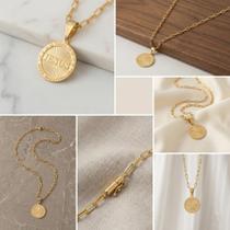 Cordão 5mm Meia Cana + Pingente Jesus - Banhado a ouro