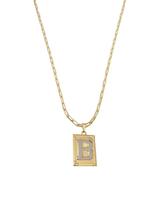 Cordão 60Cm Masculino Feminino Pingente Letra B Banhado Ouro